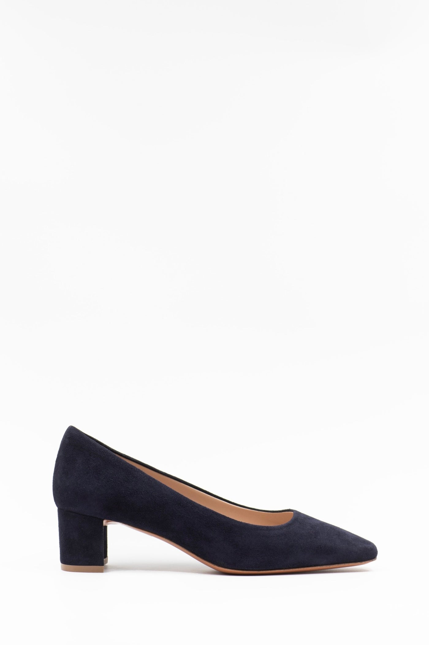 Navy suede pumps