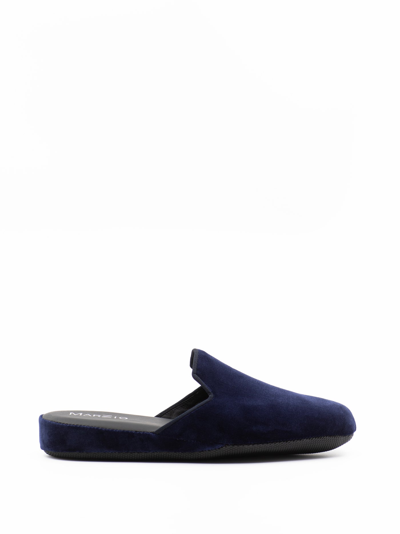 Men's navy velvet slippers