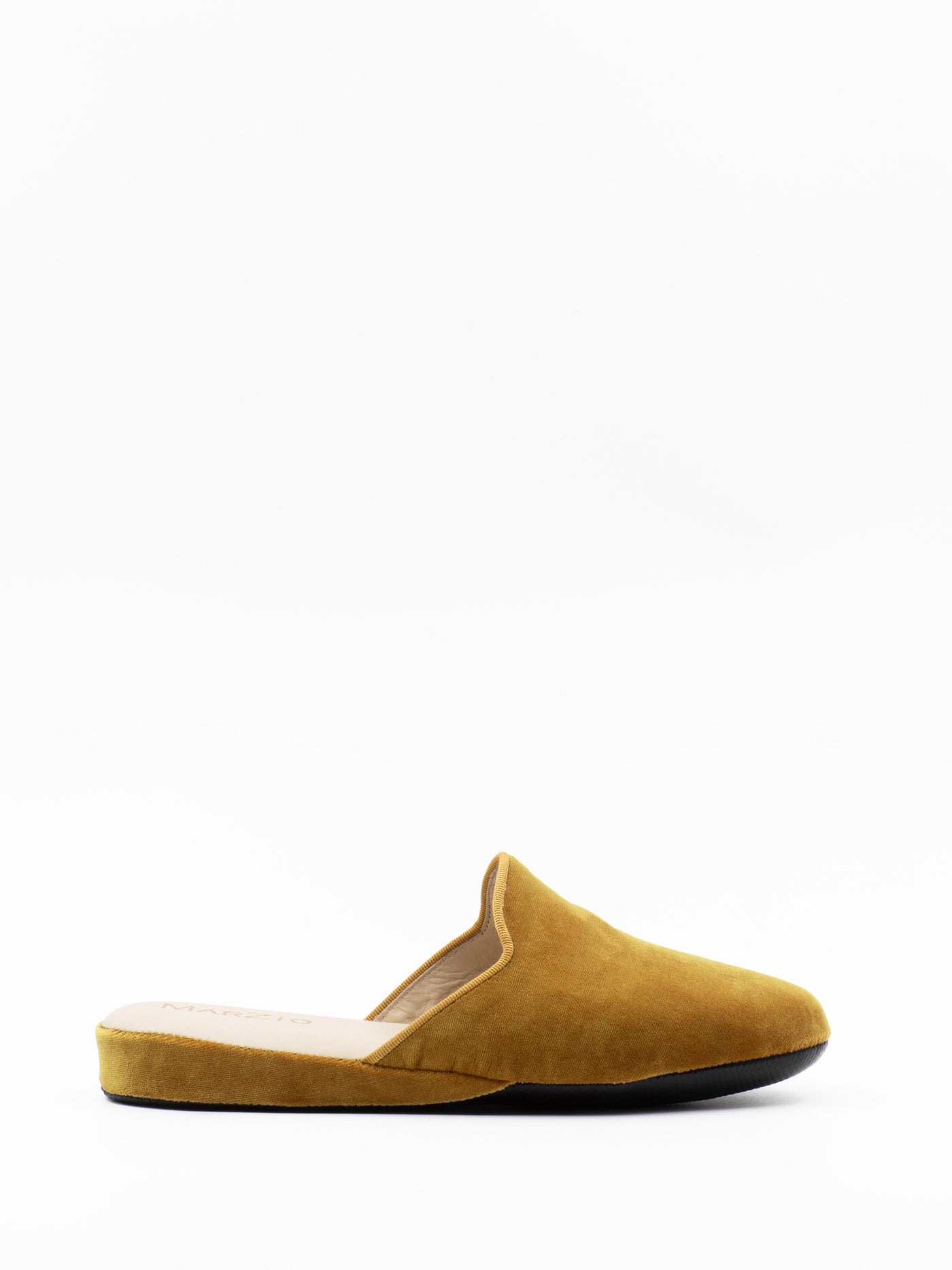 Velvet slippers in yellow