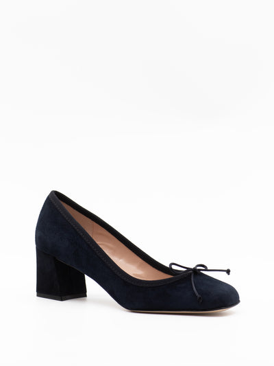 Ballet pumps in navy suede