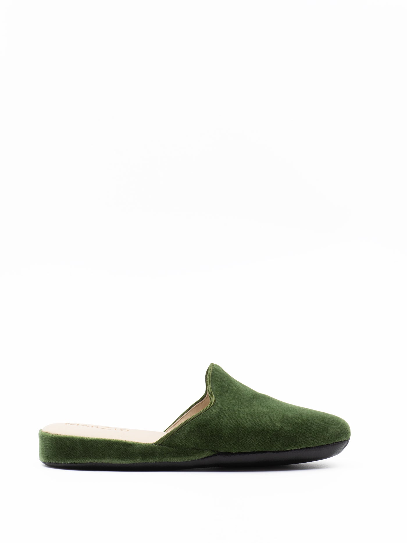 Velvet slippers in green