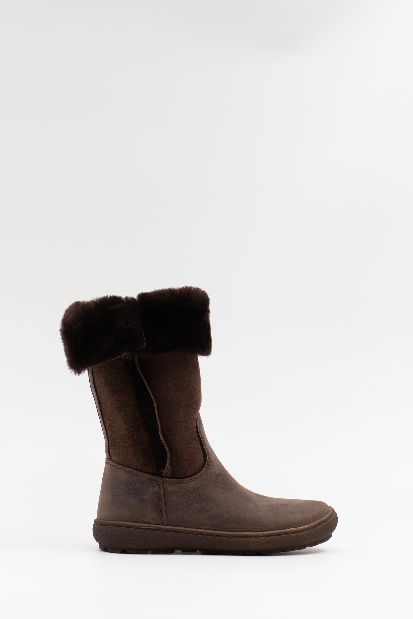 Children's brown shearling lined boots