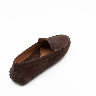 Nuovo driving shoe in brown suede