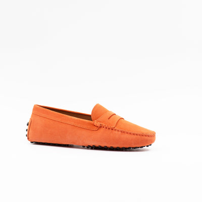 Nuovo Driving Shoe in Orange Suede