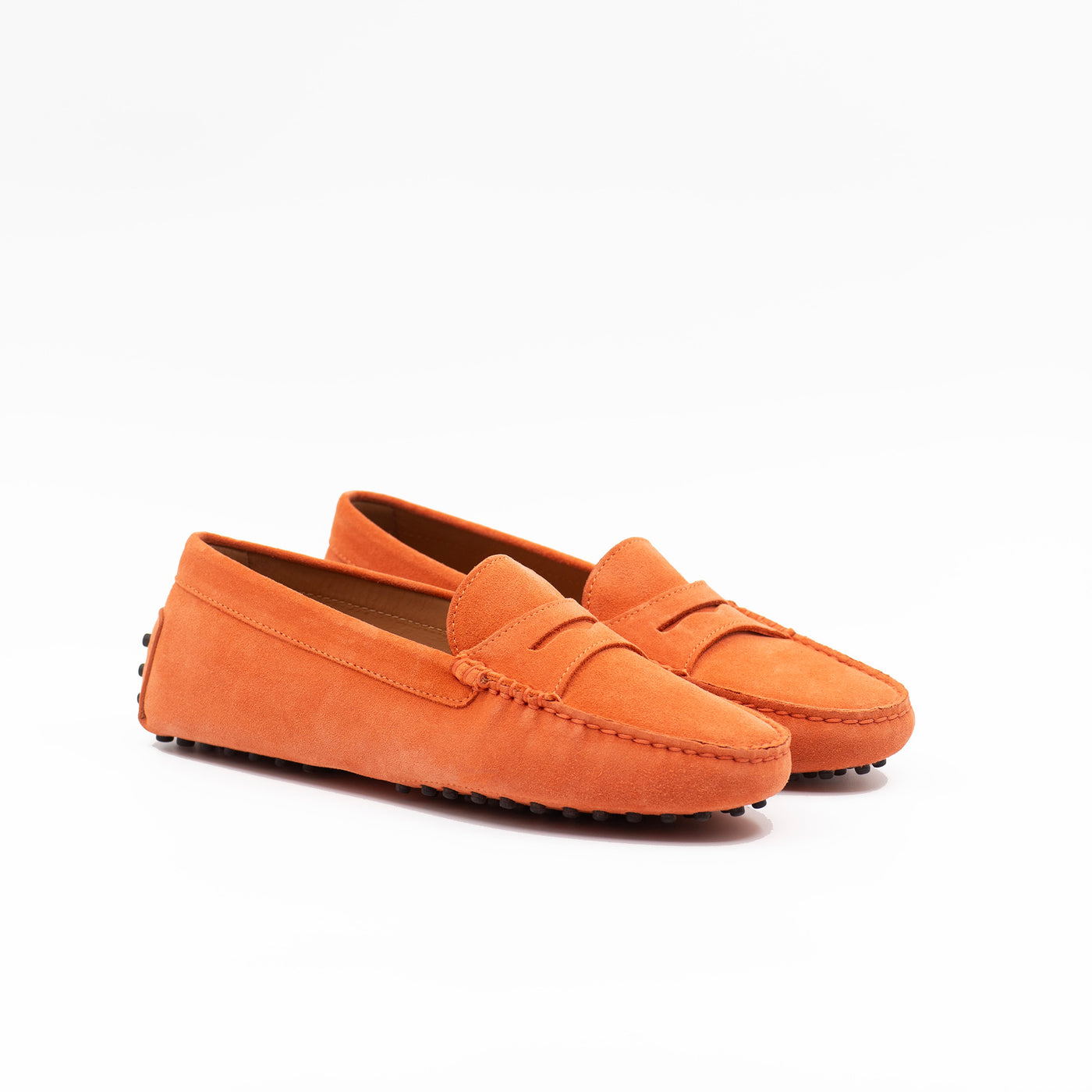 Nuovo Driving Shoe in Orange Suede