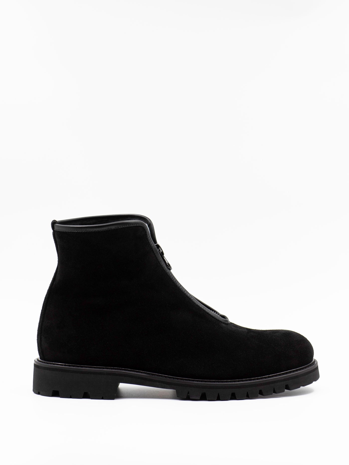 Zip-front shearling lined ankle boots 