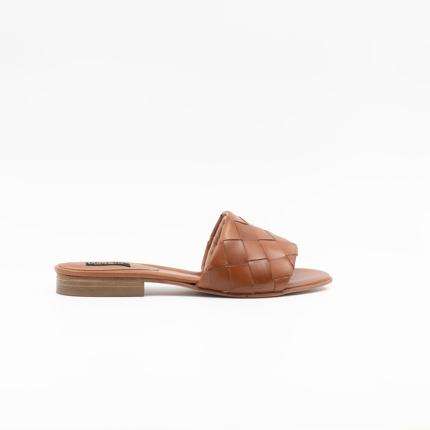 Braided Leather Sandals in Cognac