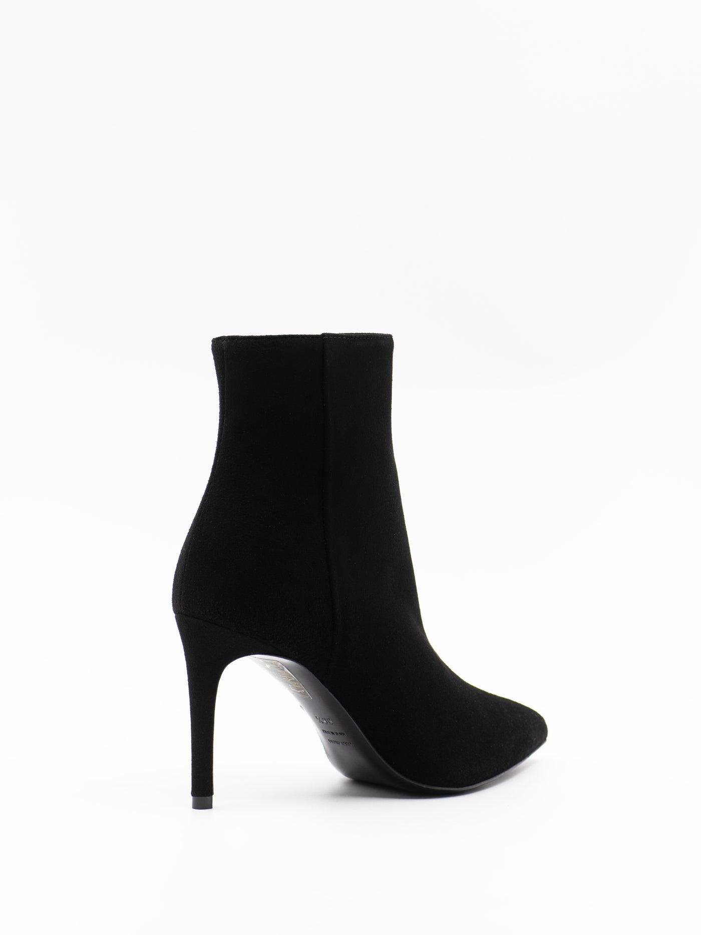 Black suede stiletto ankle boots