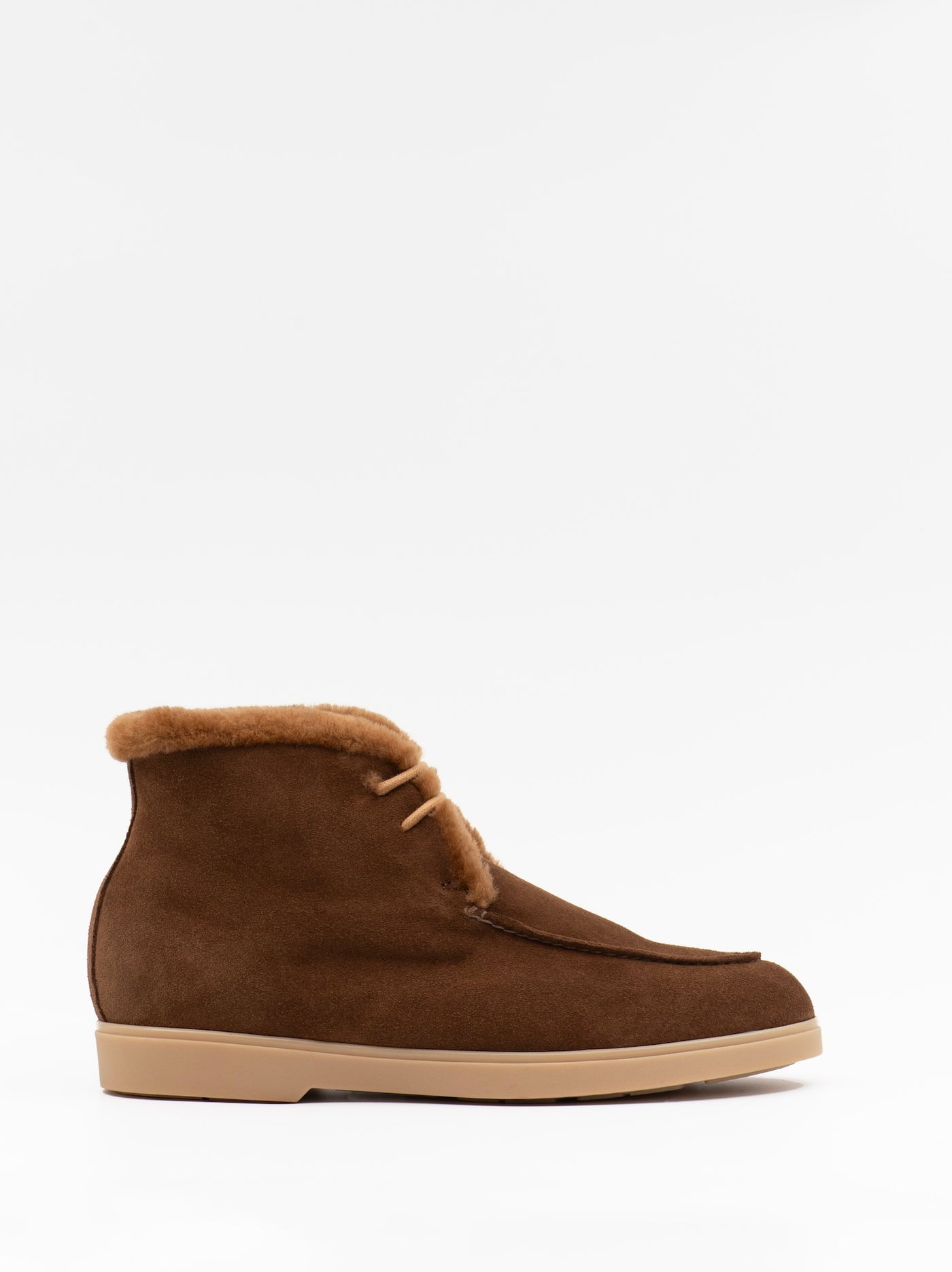 The Stella shearling ankle boots in cognac suede