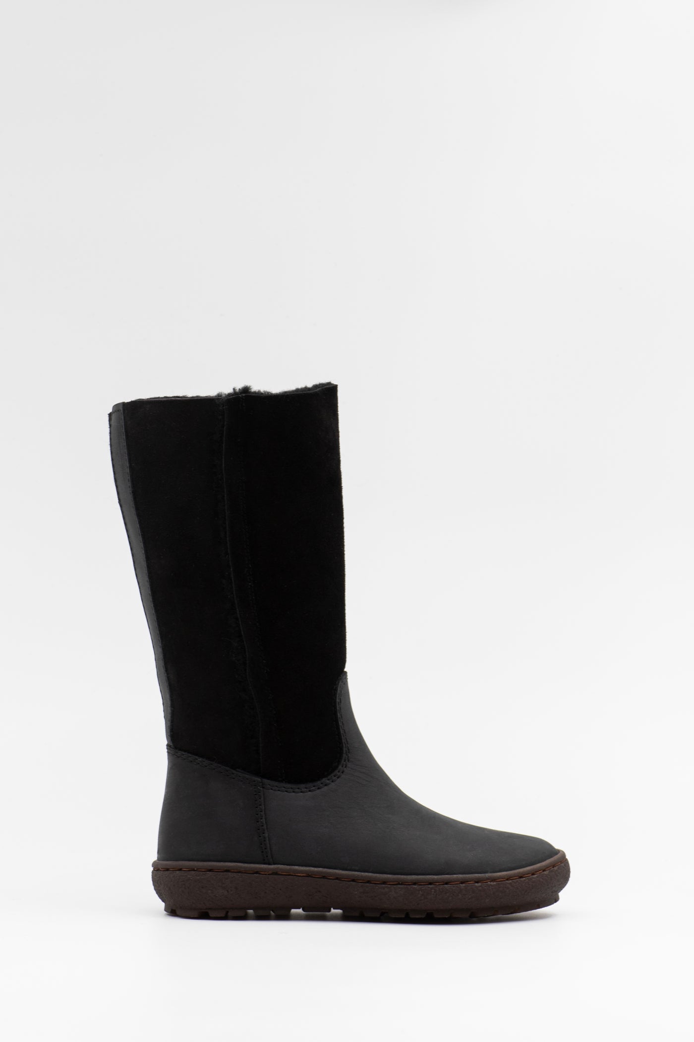 Children's shearling lined boots in black