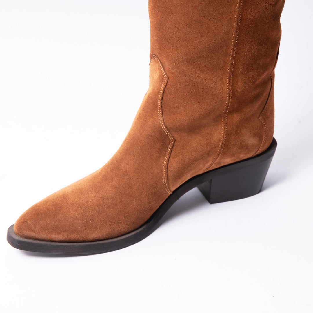 Cognac suede boots best sale